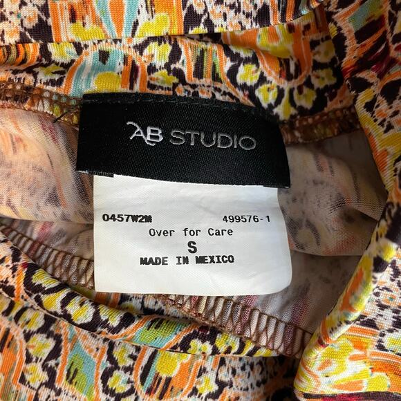 AB Studio Long Jersey Knit Stretch Moroccan Y2K Maxi Skirt Foldover Waist S - Picture 9 of 11